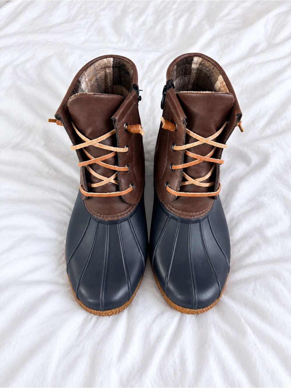 Skechers Women's Brown and Navy Waterproof Duck Boots